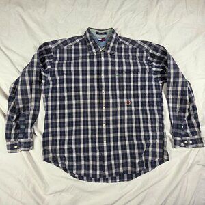Tommy Hilfiger Mens Size XL Plaid Long Sleeve Button Down Shirt Casual Walking